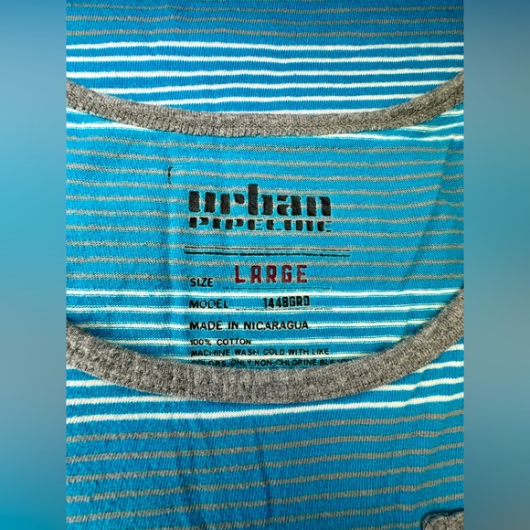 Urban Pipeline Men’s Large Sleeveless Summer Muscle Shirt Tank Top Blue Gray - Picture 3 of 6